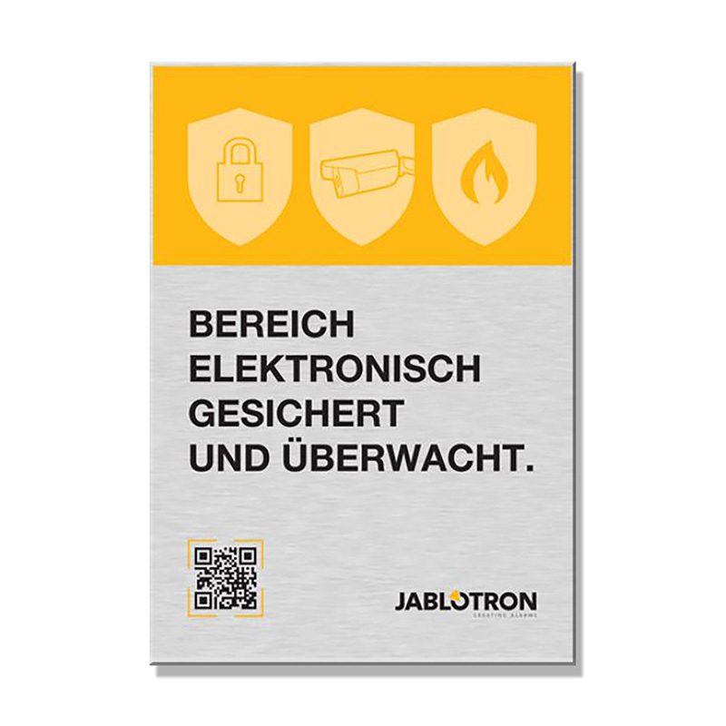 Hinweis-Schild "Bereich elektronisch gesichert und überwacht"